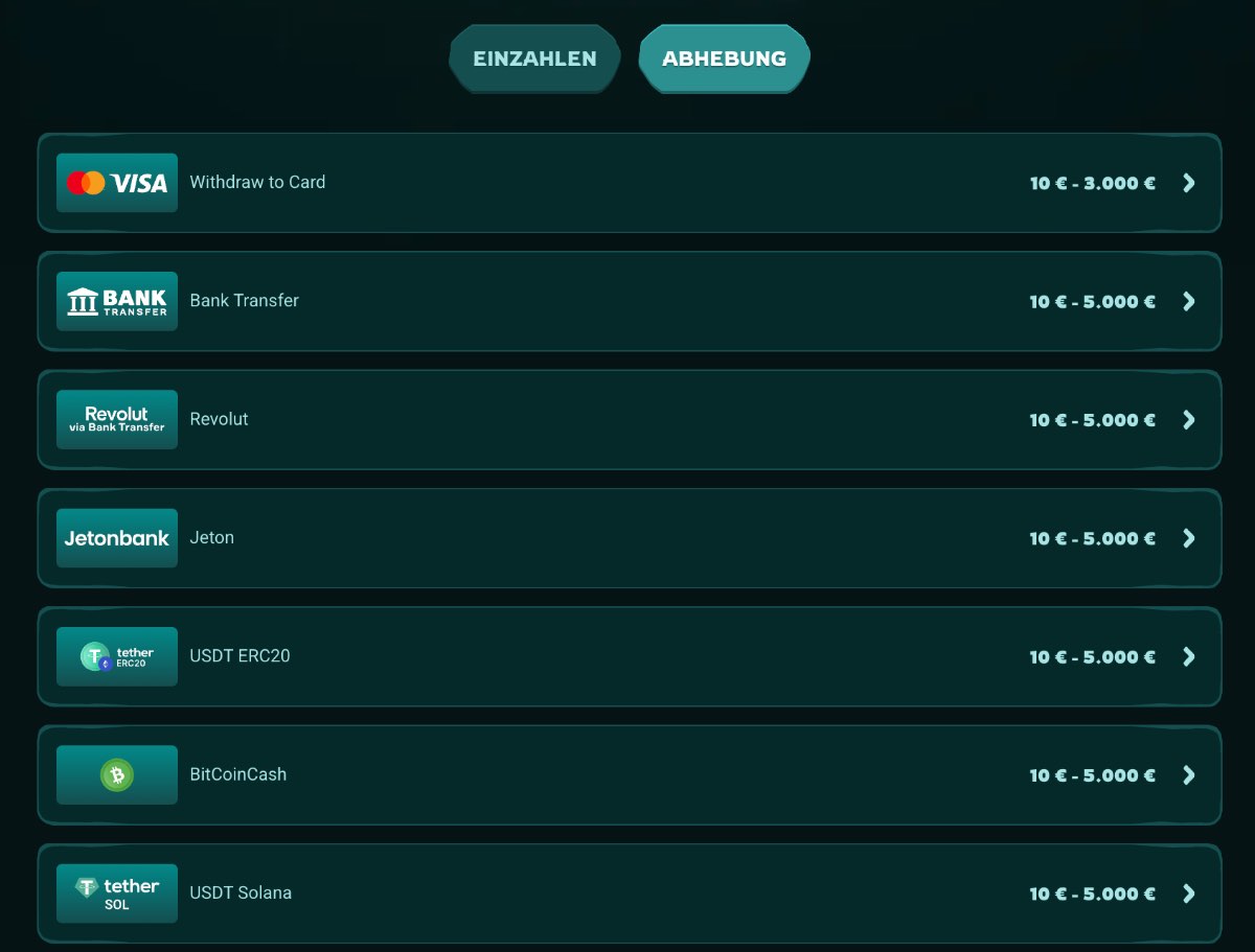 Auszahlungen im Playio Casino